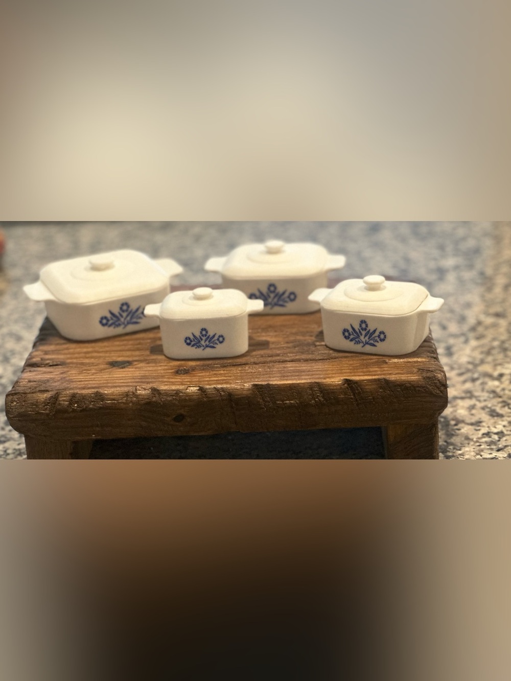 Miniature faux Corning wear set.